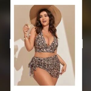 Leopard Print Halter Bikini Set